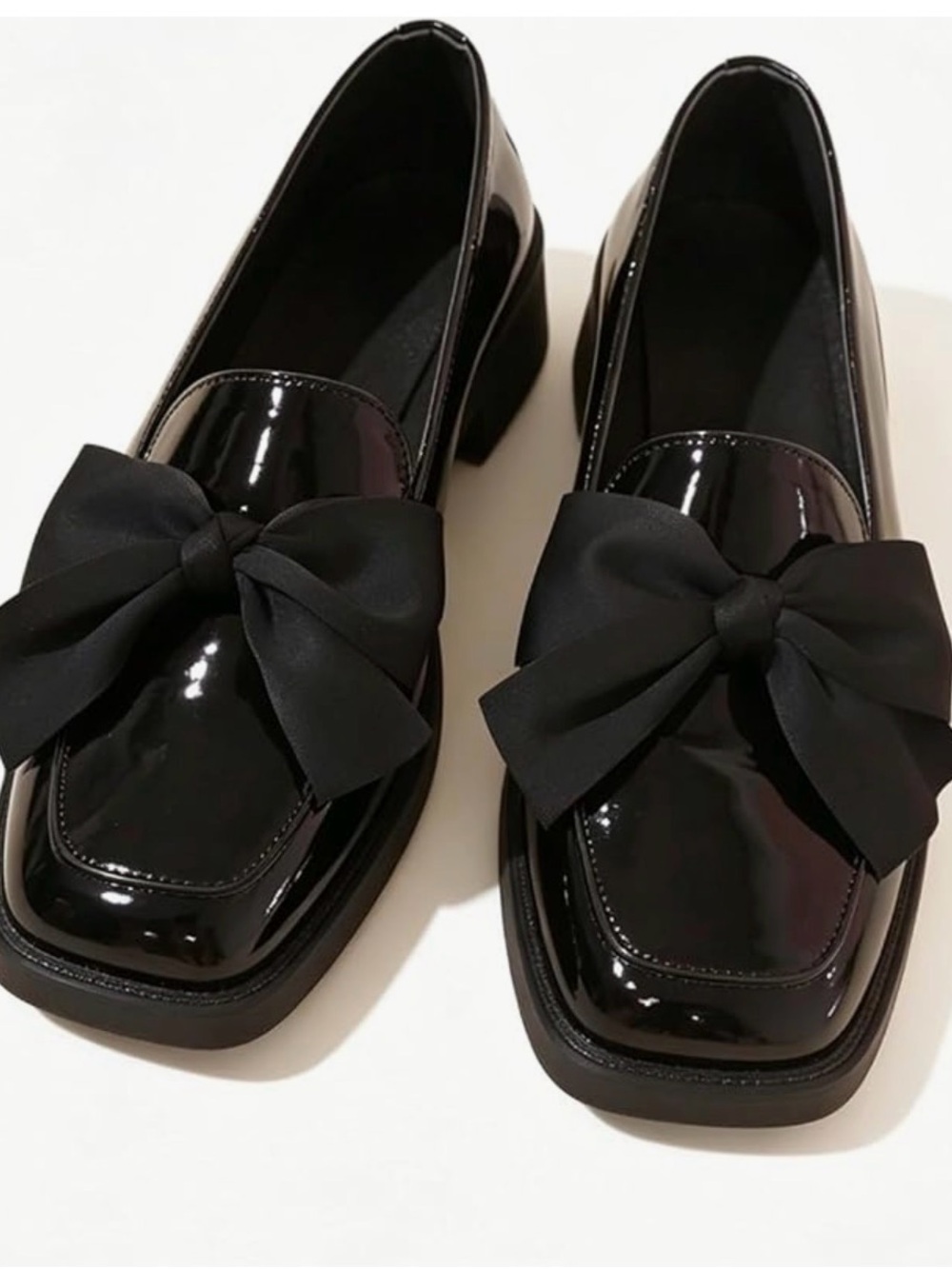 NWOT - Make Me Chic Black Patent Bow Loafers - Women's Dress Flats EU 39 US 8.5